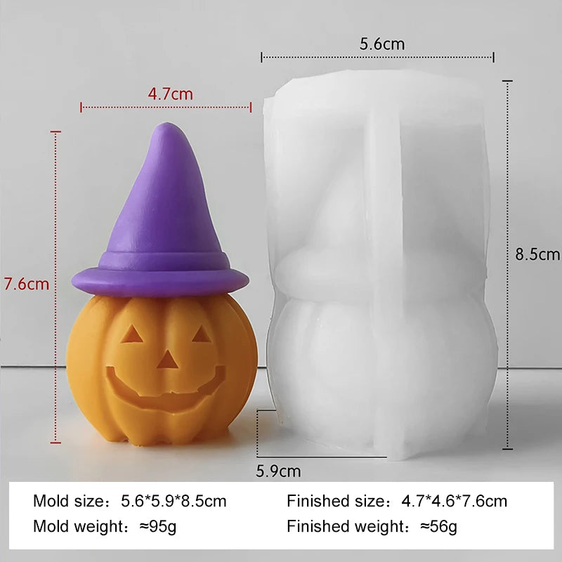 Halloween Devil Pumpkin Silicone Candle Mold Handmade Aroma Plaster Resin Decor Mould Soy Wax Candle Making Supplies