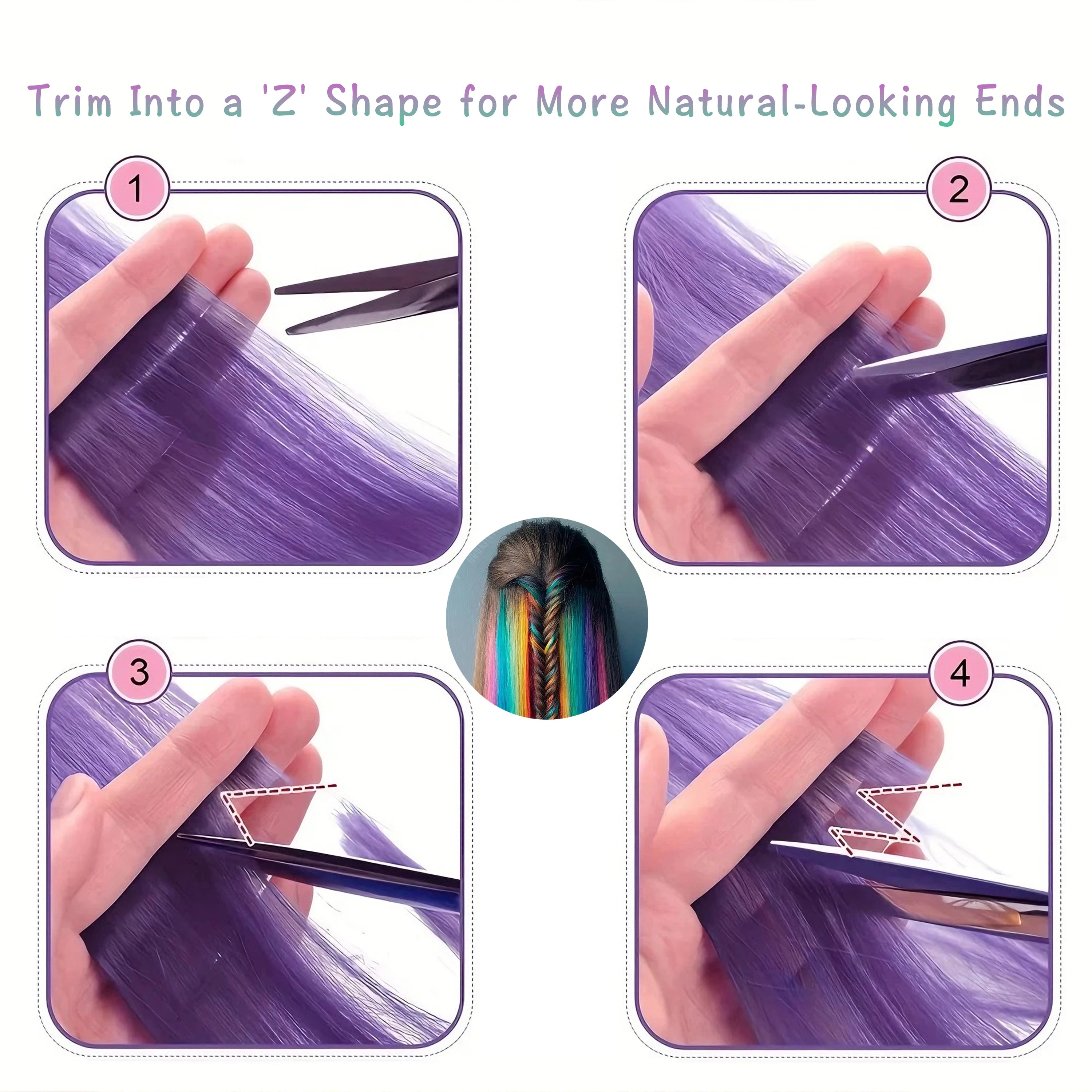 Hair Extensions Clip in 22 Inch Colored Hair Extensions Party Highlights Long Straight Synthetic Hairpieces for Women Kids Girls