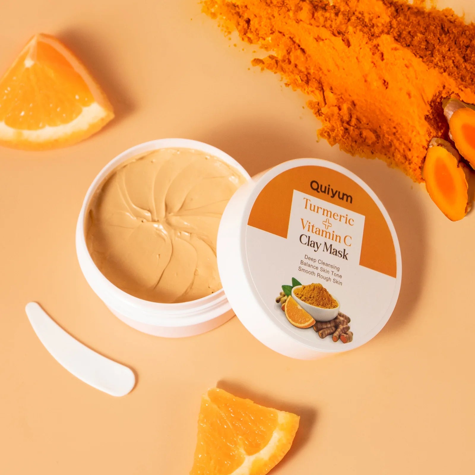 Turmeric Vitamin C Mud Mask Pore Cleansing & Brightening key ingredients highlighted