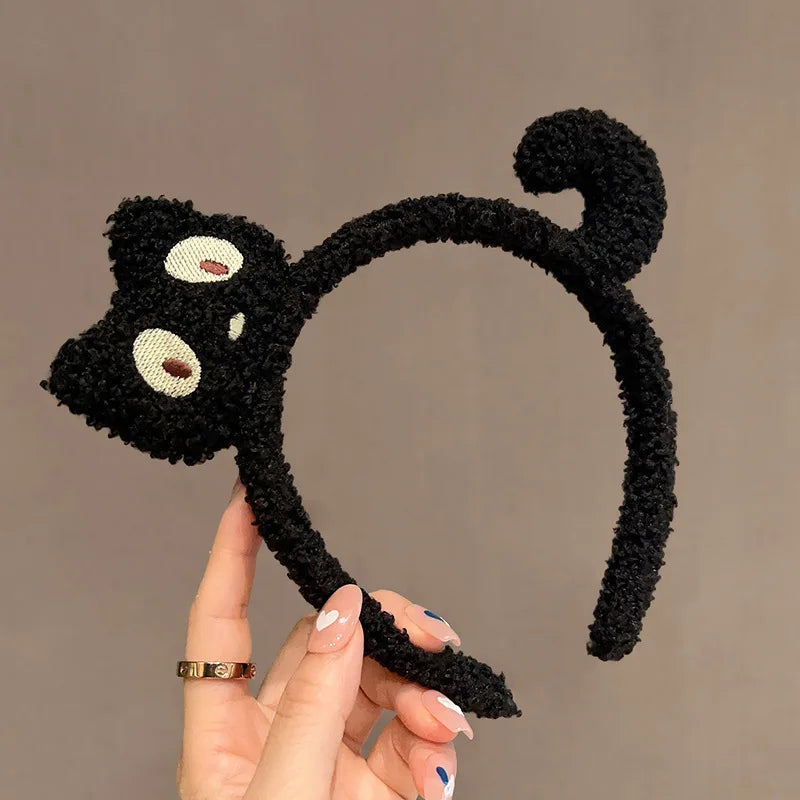 Cartoon Cute Headband New Plush Big Eyes Headband Women's Face Wash Headband Children's Headwear