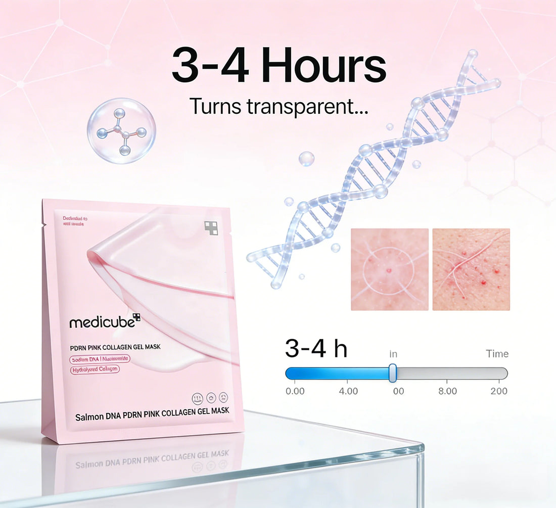 Medicube PDRN Pink Collagen Jelly Gel Mask front of the mask packaging