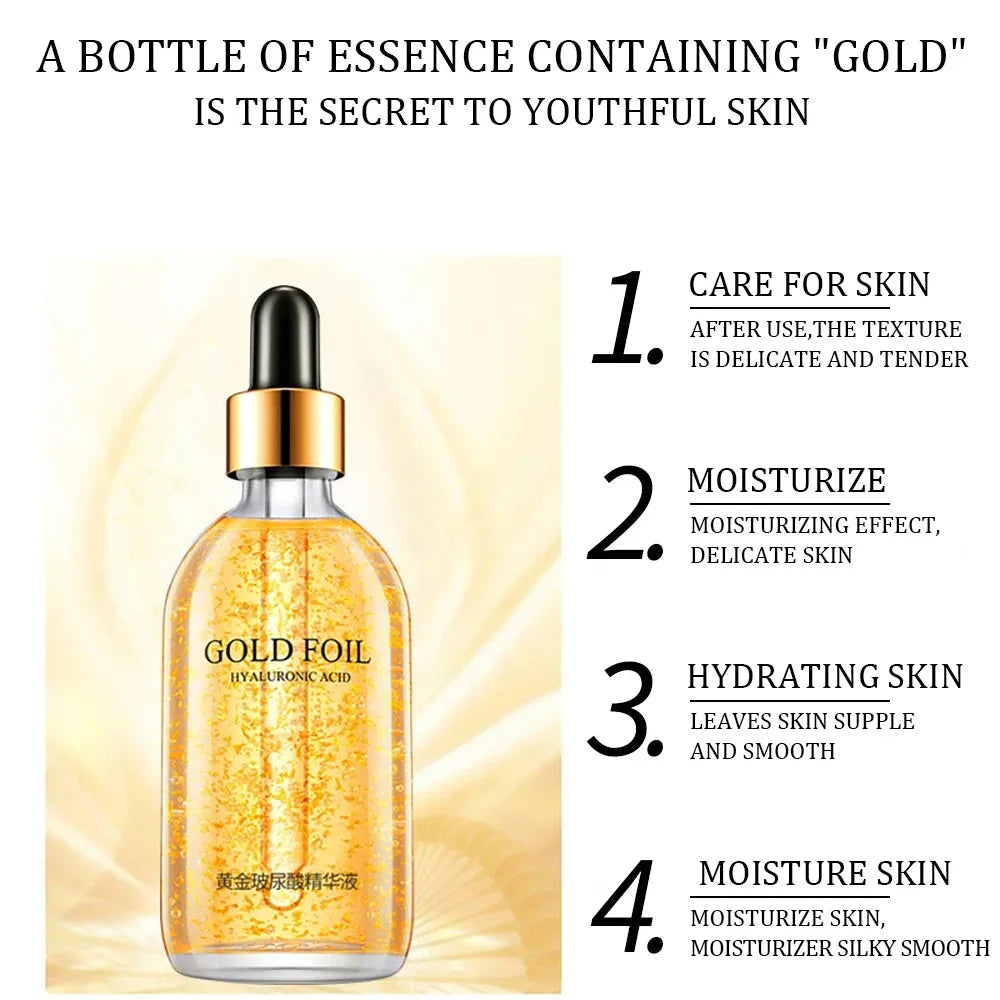 24K Gold Hyaluronic Acid & Niacinamide Face Serum – Anti-Aging, Brightening & Hydrating Skincare
