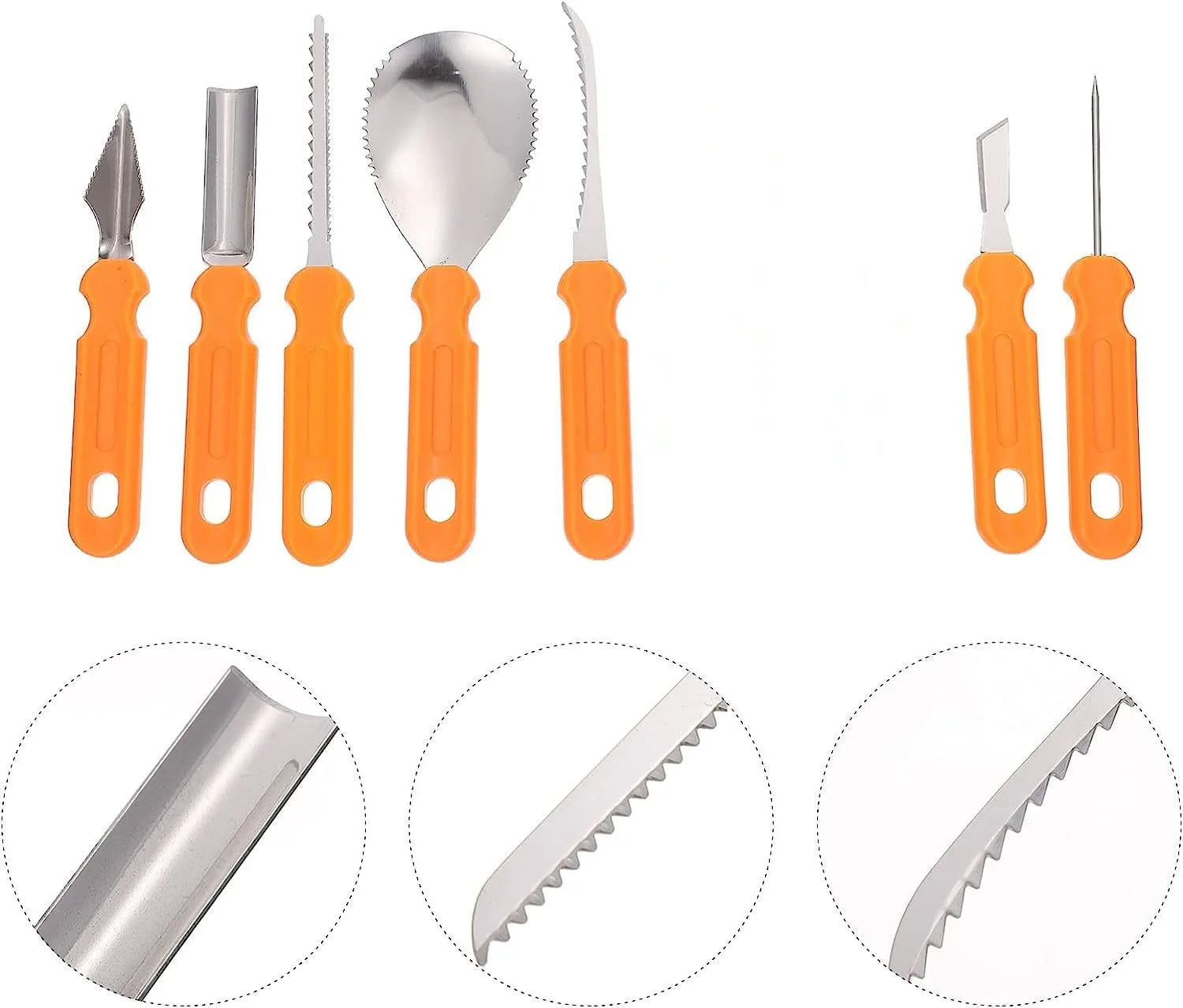 7Pcs Halloween Pumpkin Carving Set Tools Pumpkin Carving Knife Adults Pumpkin Cutting Supplies Engraving Kitchen Cutting Tools