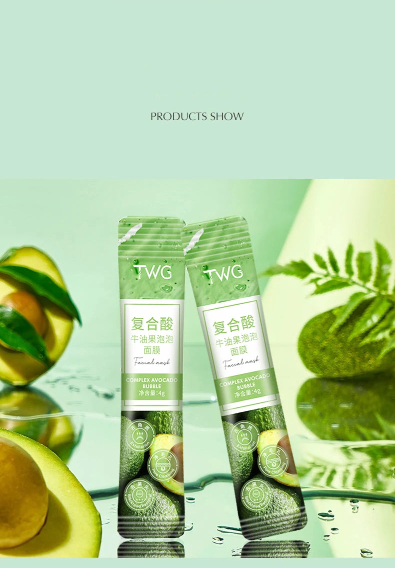 Avocado Bubble Facial Mask Set Deep Cleansing 12pcs