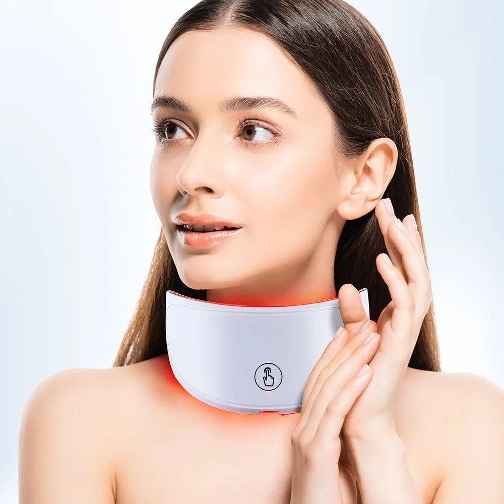 LED Facial Mask 7 Colors Neck Therapy Anti-Aging Care
