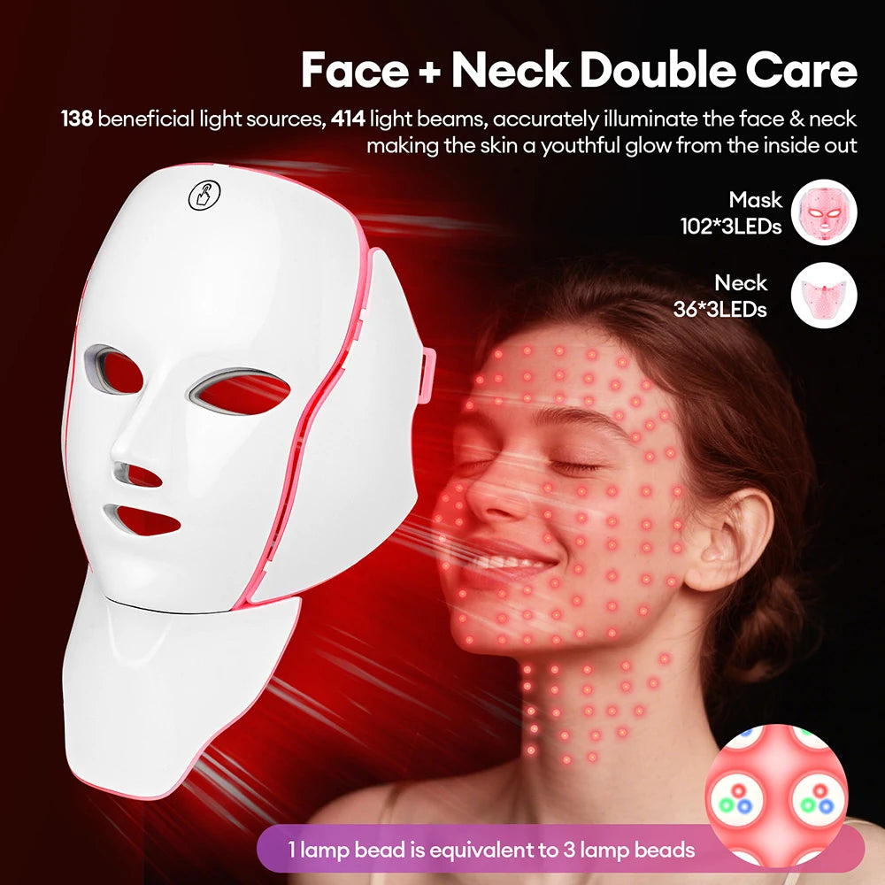 7-Color LED Facial Mask for Skin Rejuvenation