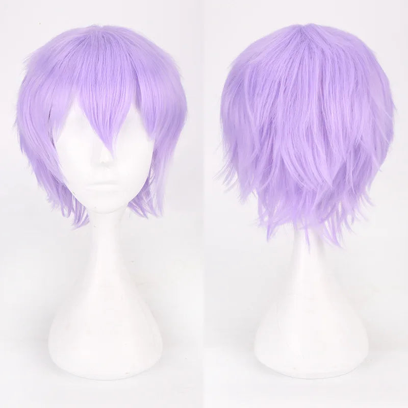 Cosplay Wig 30cm Short Anime Wig Heat Resistant Synthetic Hair Halloween Party Wigs + Wig Cap