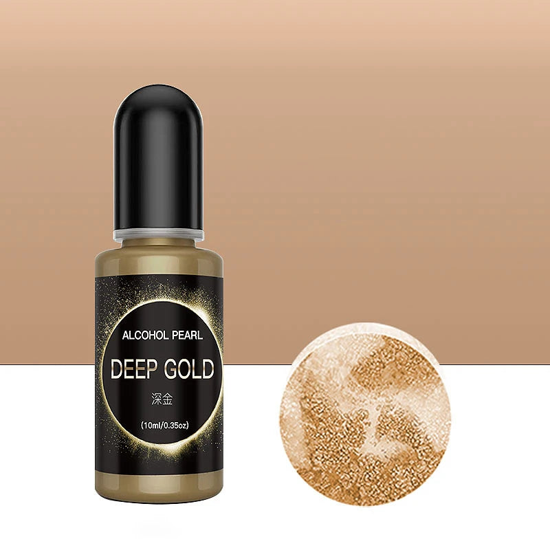 10ml Metallic Pearlescence Pigment Alcohol Liquid Art Ink Alcohol Diffusion DIY Resin Mold Colorant Dye Jewelry Making Supplies