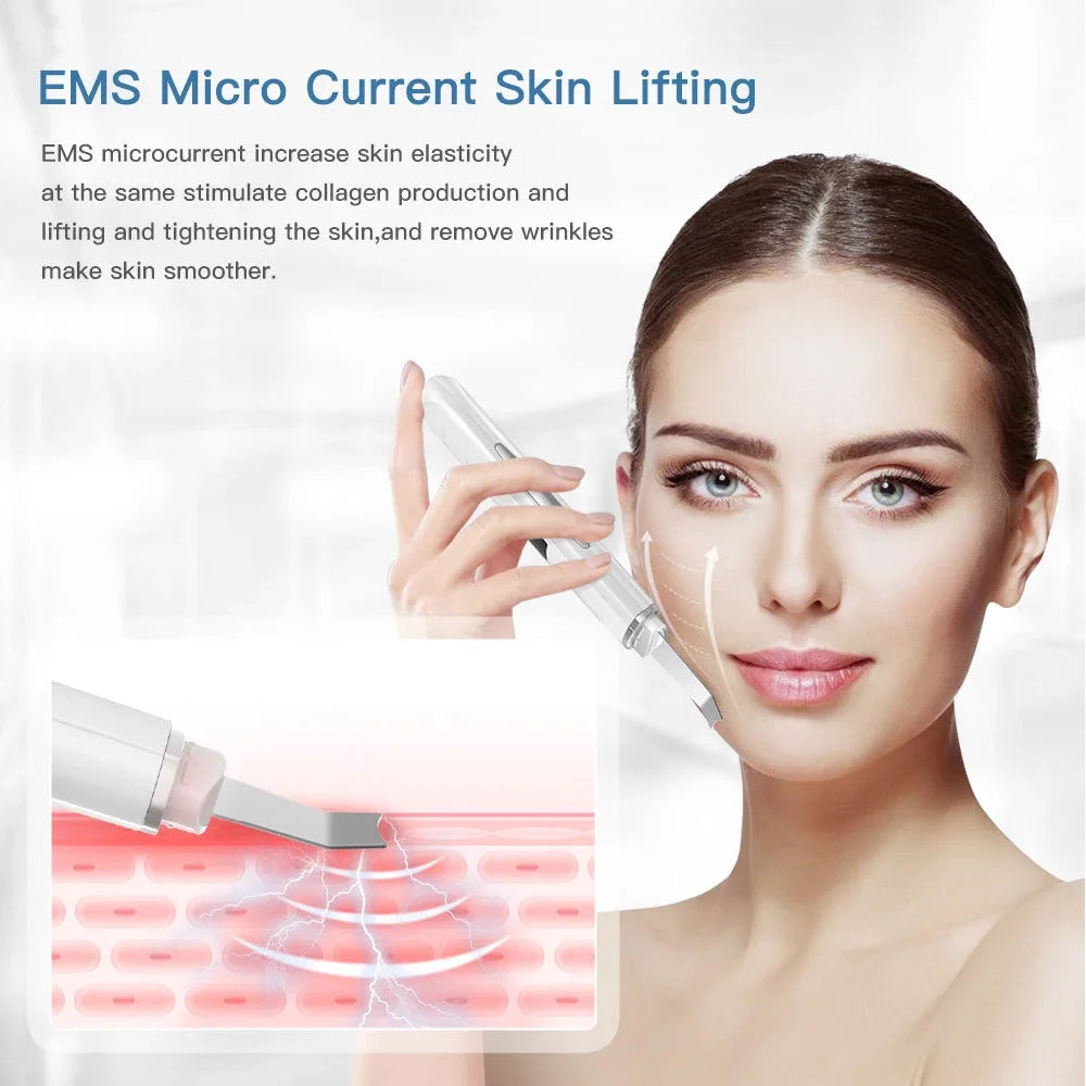 Ultrasonic Skin Scrubber Deep Cleansing Device Tool