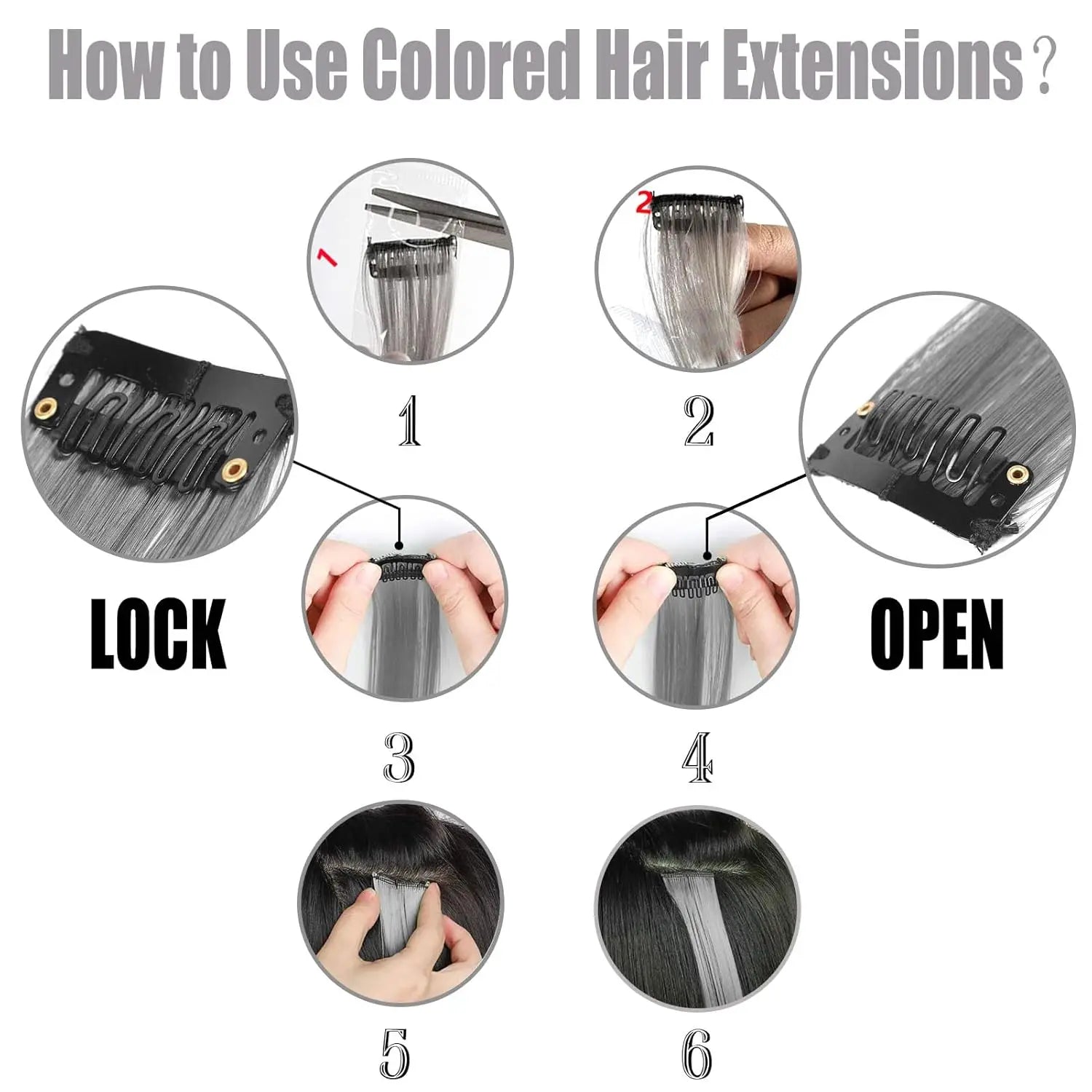 Hair Extensions Clip in 22 Inch Colored Hair Extensions Party Highlights Long Straight Synthetic Hairpieces for Women Kids Girls