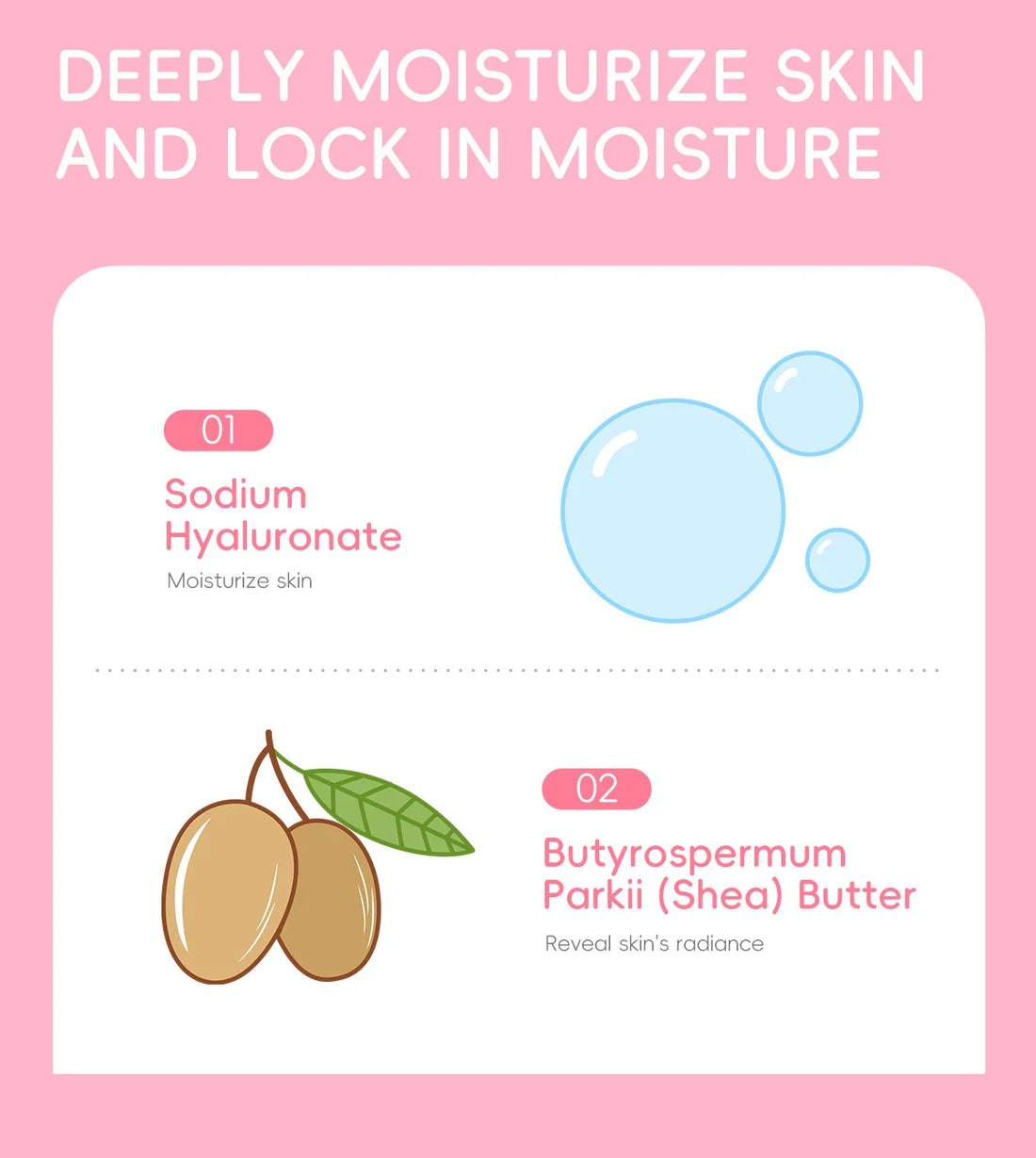 LAIKOU Sakura Essence Cream Hydrating Brightening Moisturizer ingredient and benefit callouts