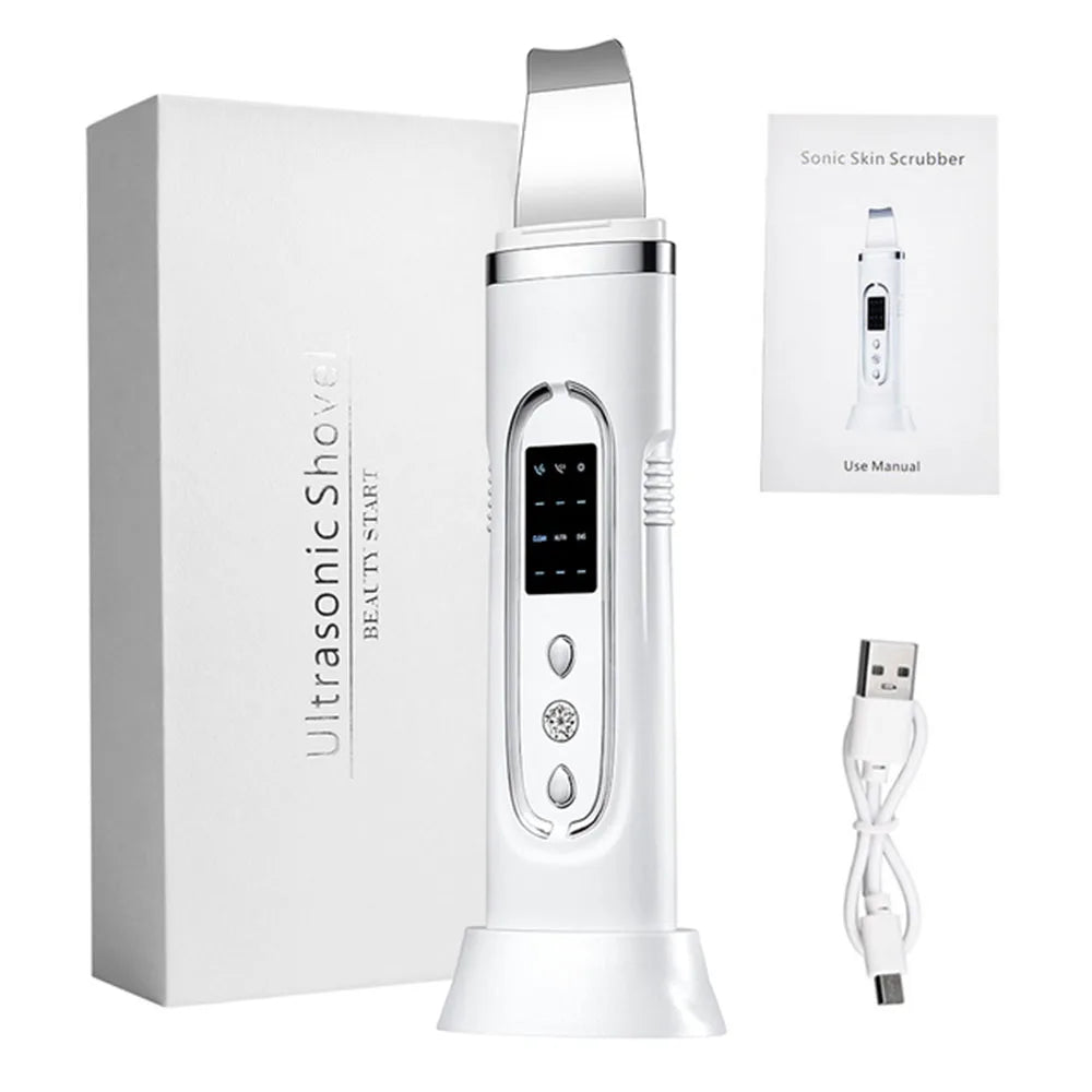 Ultrasonic Skin Scrubber Deep Cleansing Device Tool