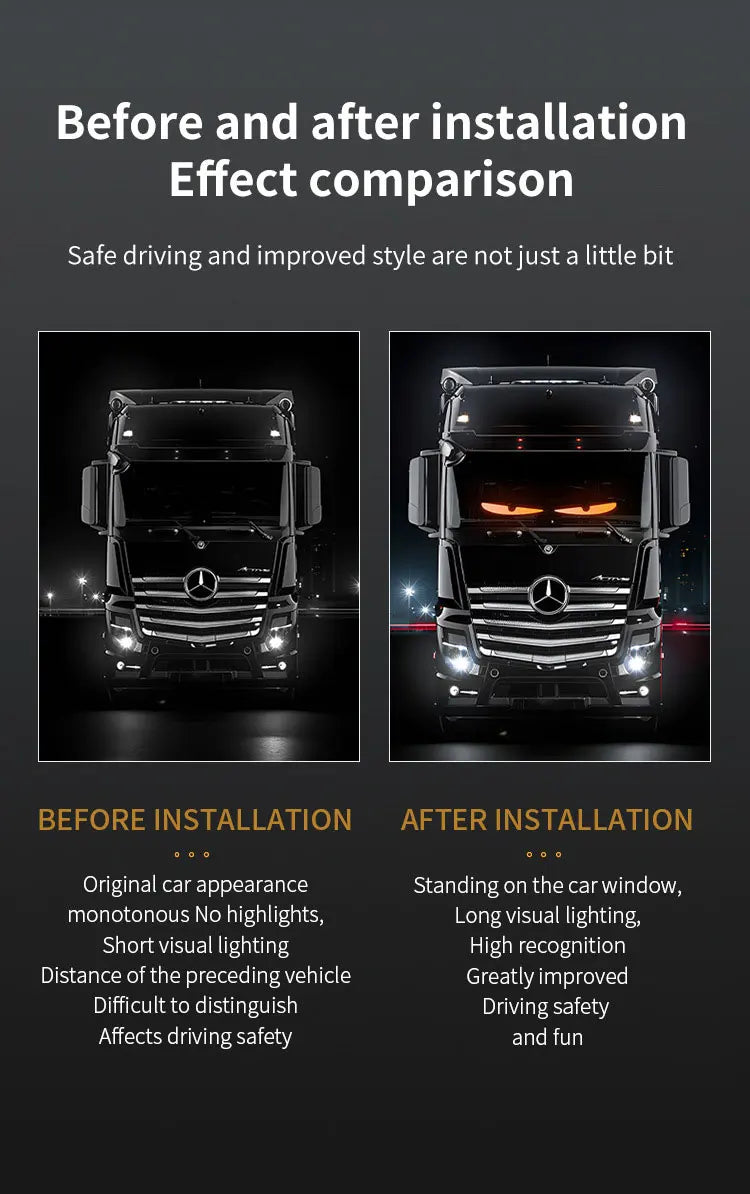 New APP LED Truck Car Devil Eye Light For Board Windshield Remote Music Control Custom Text Pattern Lighting 12V 24V Display