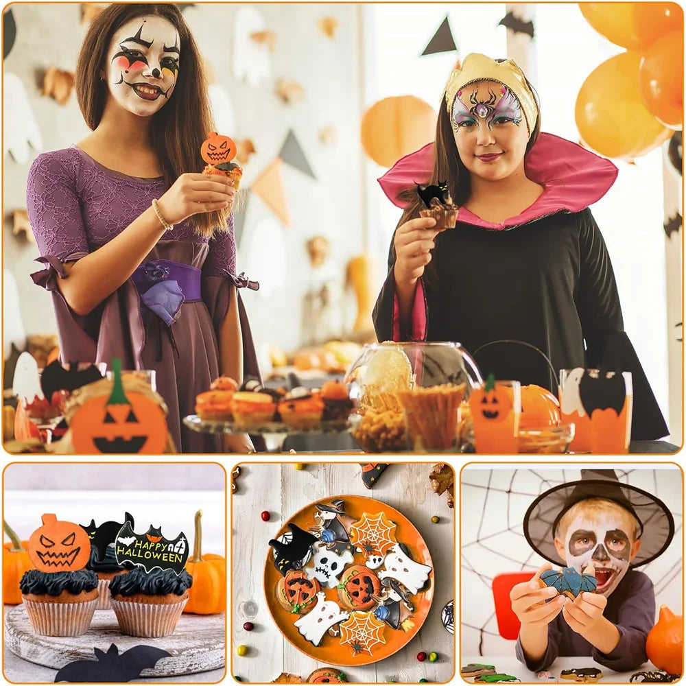 12PCS Halloween Cookie Molds Stainless Steel Cartoon Cookie Molds Bat Shape DIY Decorative Molds Baking Molds Kitchen BakingTooL