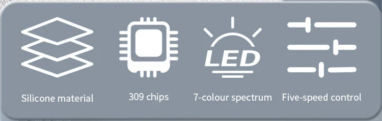 7-Color LED Face & Neck Mask Wireless Red Light Therapy close-up of the treatment surface