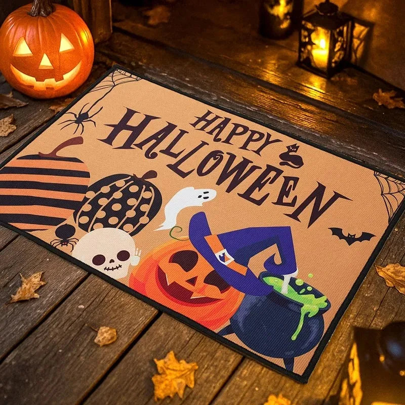 Halloween Pumpkin Doormat Halloween Theme Party Decoration Kids Favor Pumpkin Ghost Doormat Trick or Treat Party Supplies