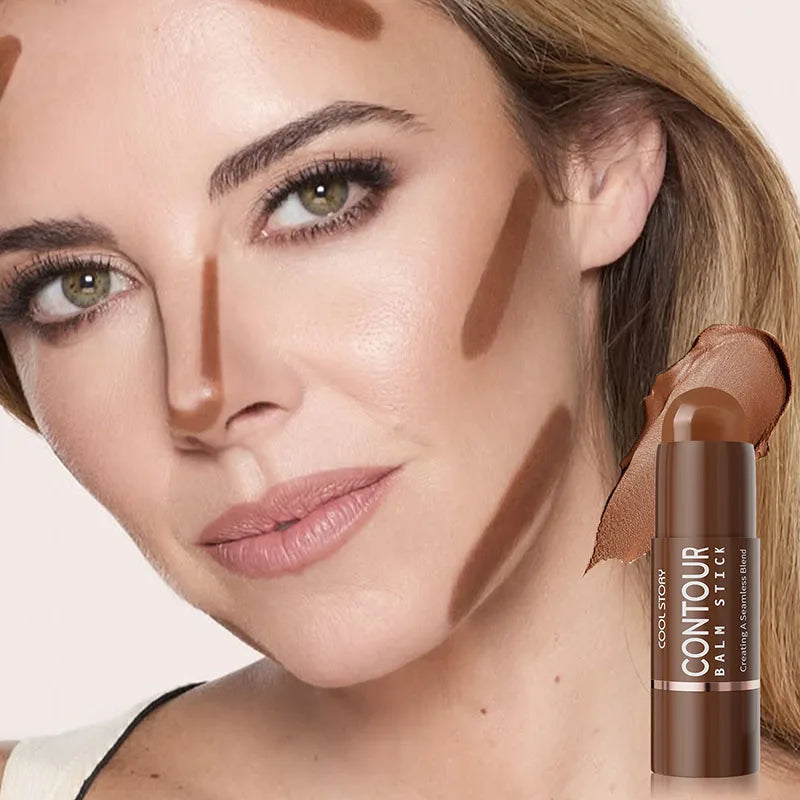 Face Contour Bronzer Stick Face Brighten Highlighter Bar Shimmer Highlighter Blush Stick Nose Shadow Pen Makeup Tool Cosmetics
