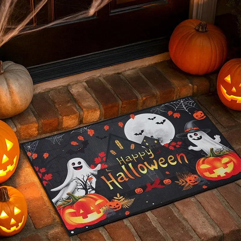 Halloween Pumpkin Doormat Halloween Theme Party Decoration Kids Favor Pumpkin Ghost Doormat Trick or Treat Party Supplies