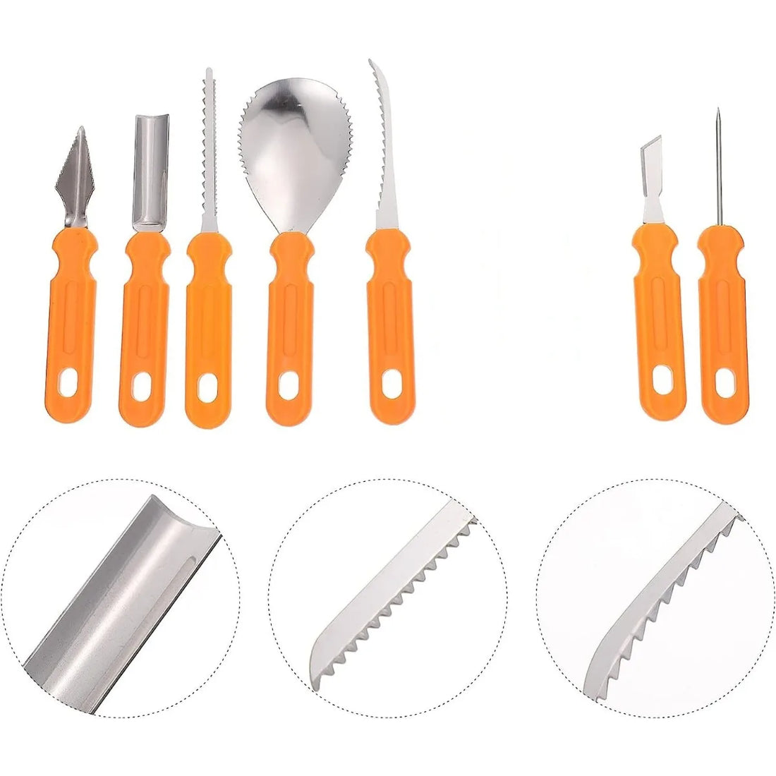 7Pcs Halloween Pumpkin Carving Set Tools Pumpkin Carving Knife Adults Pumpkin Cutting Supplies Engraving Kitchen Cutting Tools