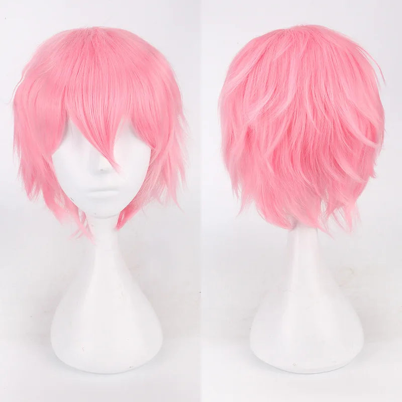 Cosplay Wig 30cm Short Anime Wig Heat Resistant Synthetic Hair Halloween Party Wigs + Wig Cap