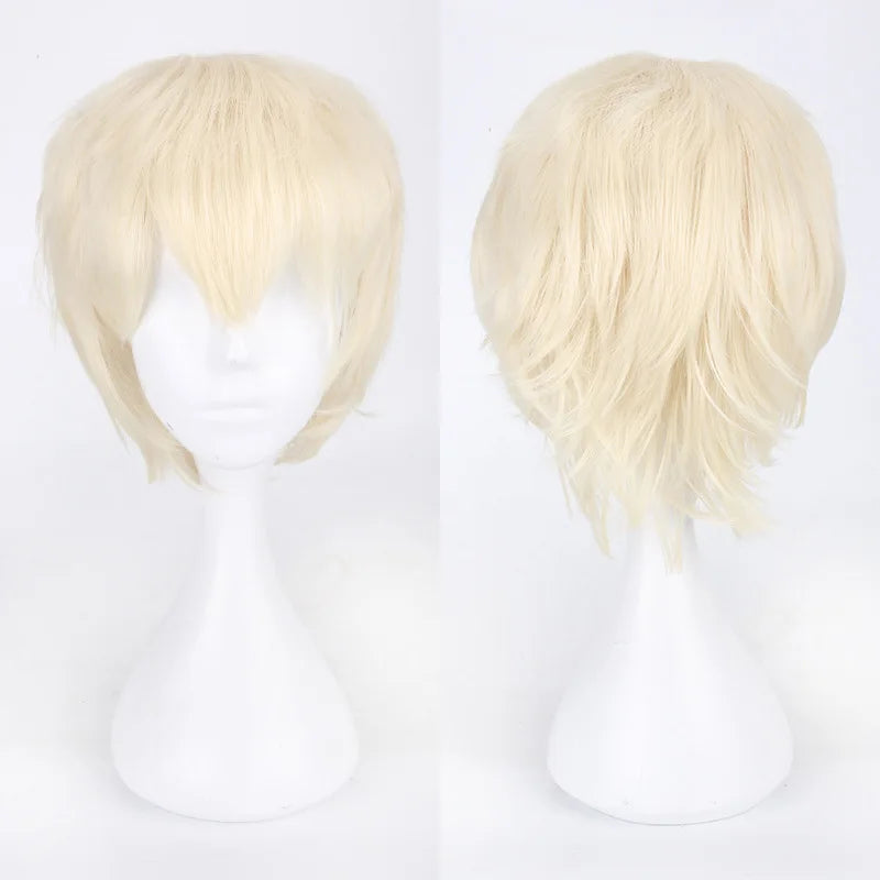 Cosplay Wig 30cm Short Anime Wig Heat Resistant Synthetic Hair Halloween Party Wigs + Wig Cap