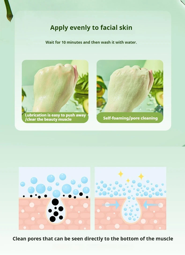Avocado Bubble Facial Mask Set Deep Cleansing 12pcs