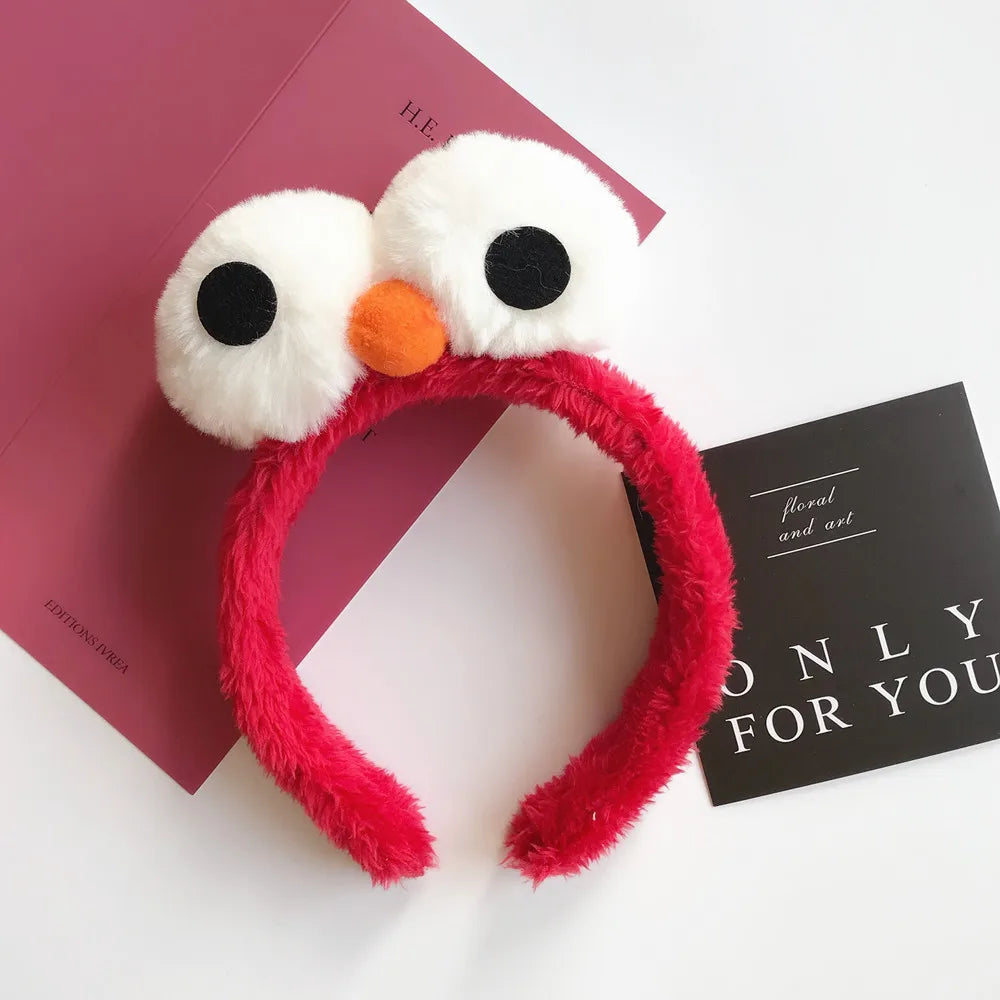 Cartoon Cute Headband New Plush Big Eyes Headband Women's Face Wash Headband Children's Headwear