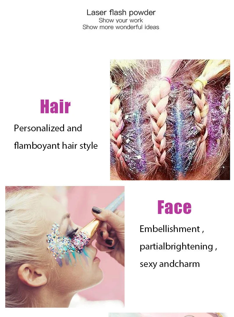 20 Colors Body Glitter Gel Mermaid's Scale Chunky Glitter Sequins Gel  for Face Body Hair Nail Christmas and Party