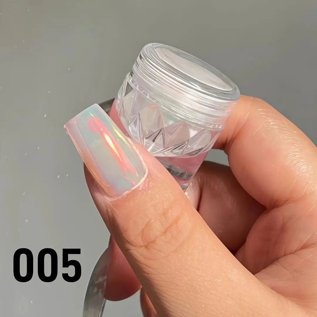1pc Chrome Nail Powder Ice Transparent Aurora High Gloss Pearl Rainbow Color Powder Metal Pigment Nail Art Creation