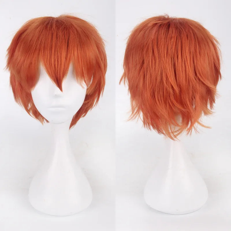 Cosplay Wig 30cm Short Anime Wig Heat Resistant Synthetic Hair Halloween Party Wigs + Wig Cap