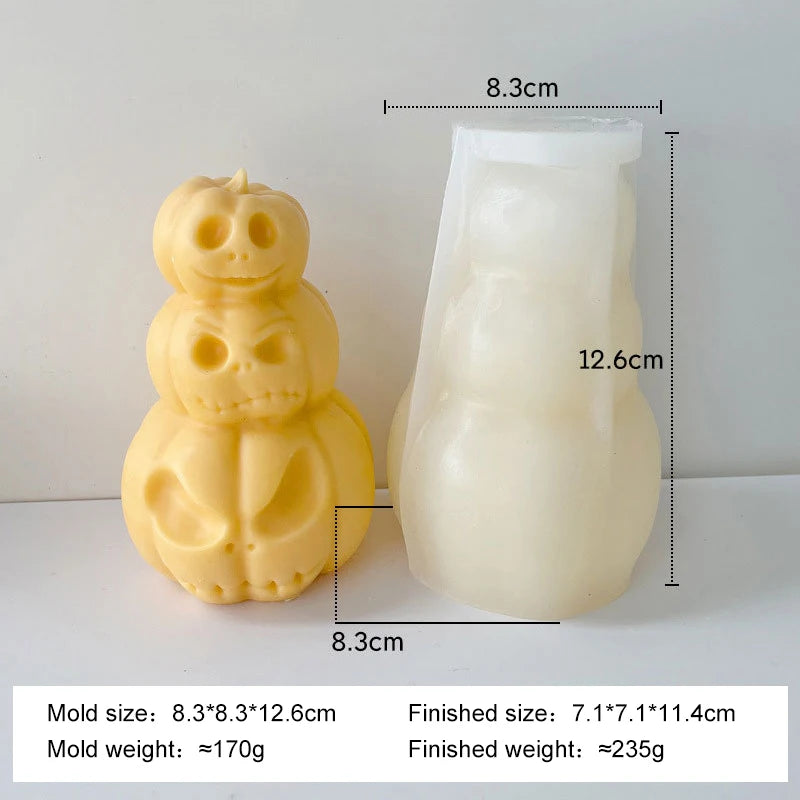 Halloween Devil Pumpkin Silicone Candle Mold Handmade Aroma Plaster Resin Decor Mould Soy Wax Candle Making Supplies