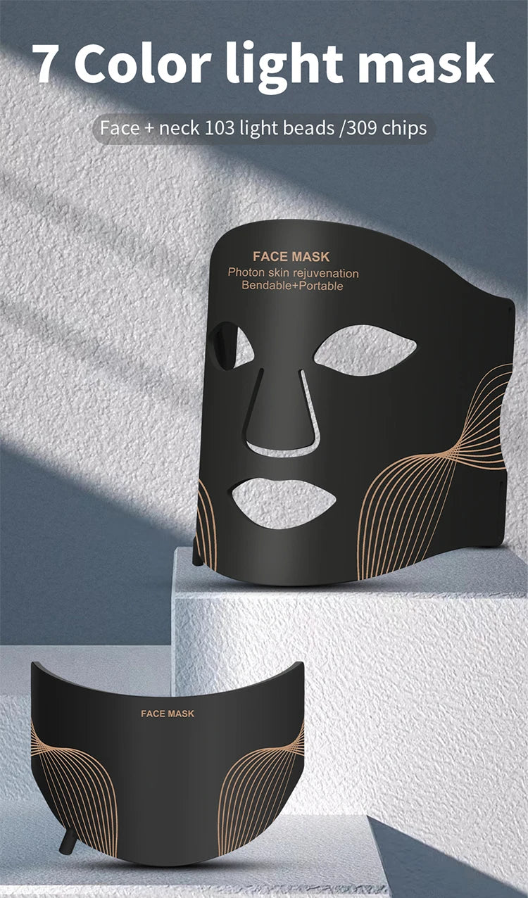 7-Color LED Face & Neck Mask Wireless Red Light Therapy what's included in the box