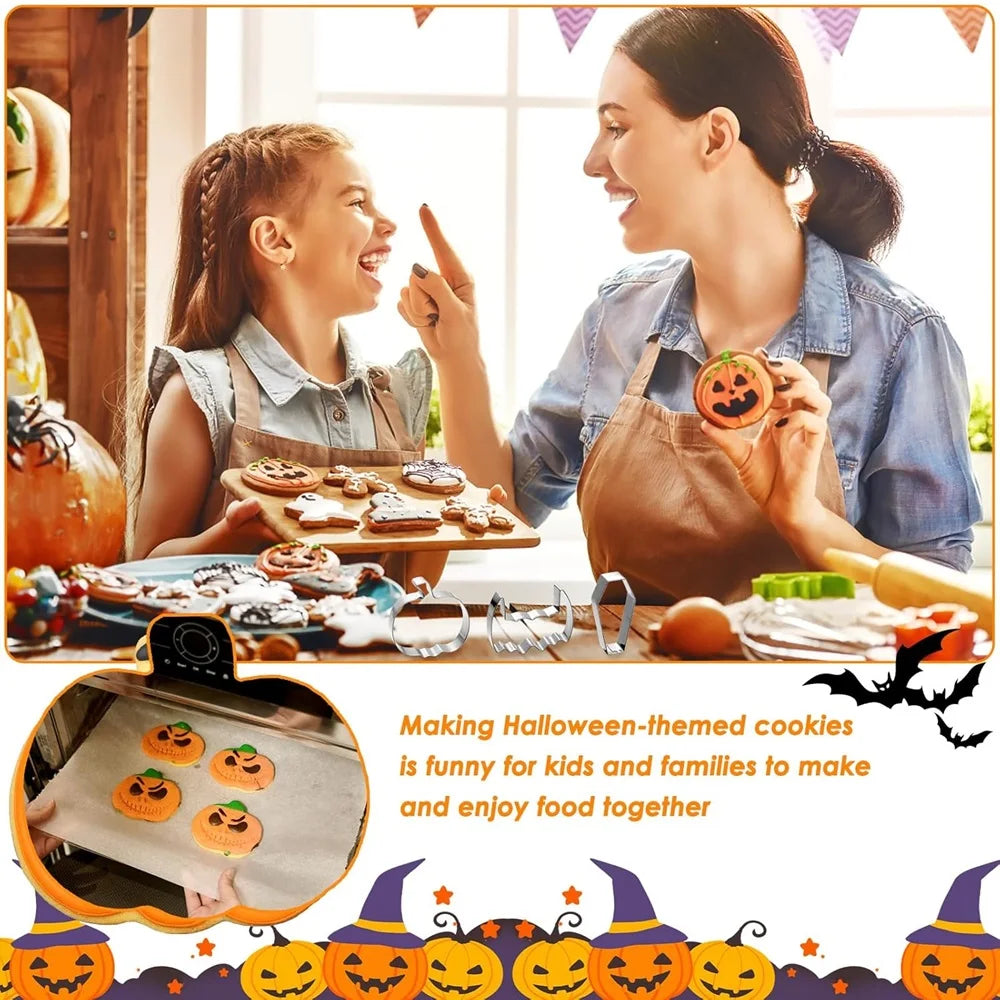 12PCS Halloween Cookie Molds Stainless Steel Cartoon Cookie Molds Bat Shape DIY Decorative Molds Baking Molds Kitchen BakingTooL
