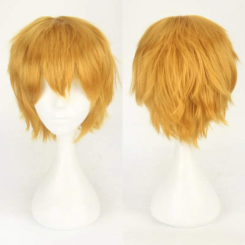 Cosplay Wig 30cm Short Anime Wig Heat Resistant Synthetic Hair Halloween Party Wigs + Wig Cap