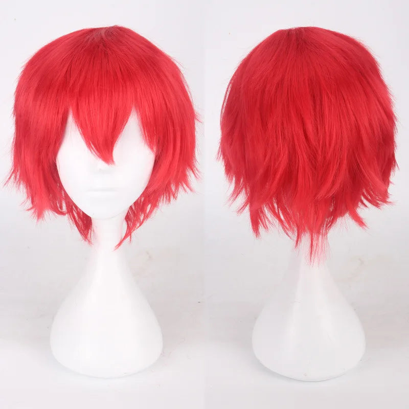Cosplay Wig 30cm Short Anime Wig Heat Resistant Synthetic Hair Halloween Party Wigs + Wig Cap
