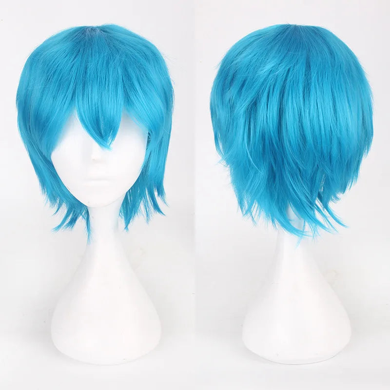 Cosplay Wig 30cm Short Anime Wig Heat Resistant Synthetic Hair Halloween Party Wigs + Wig Cap