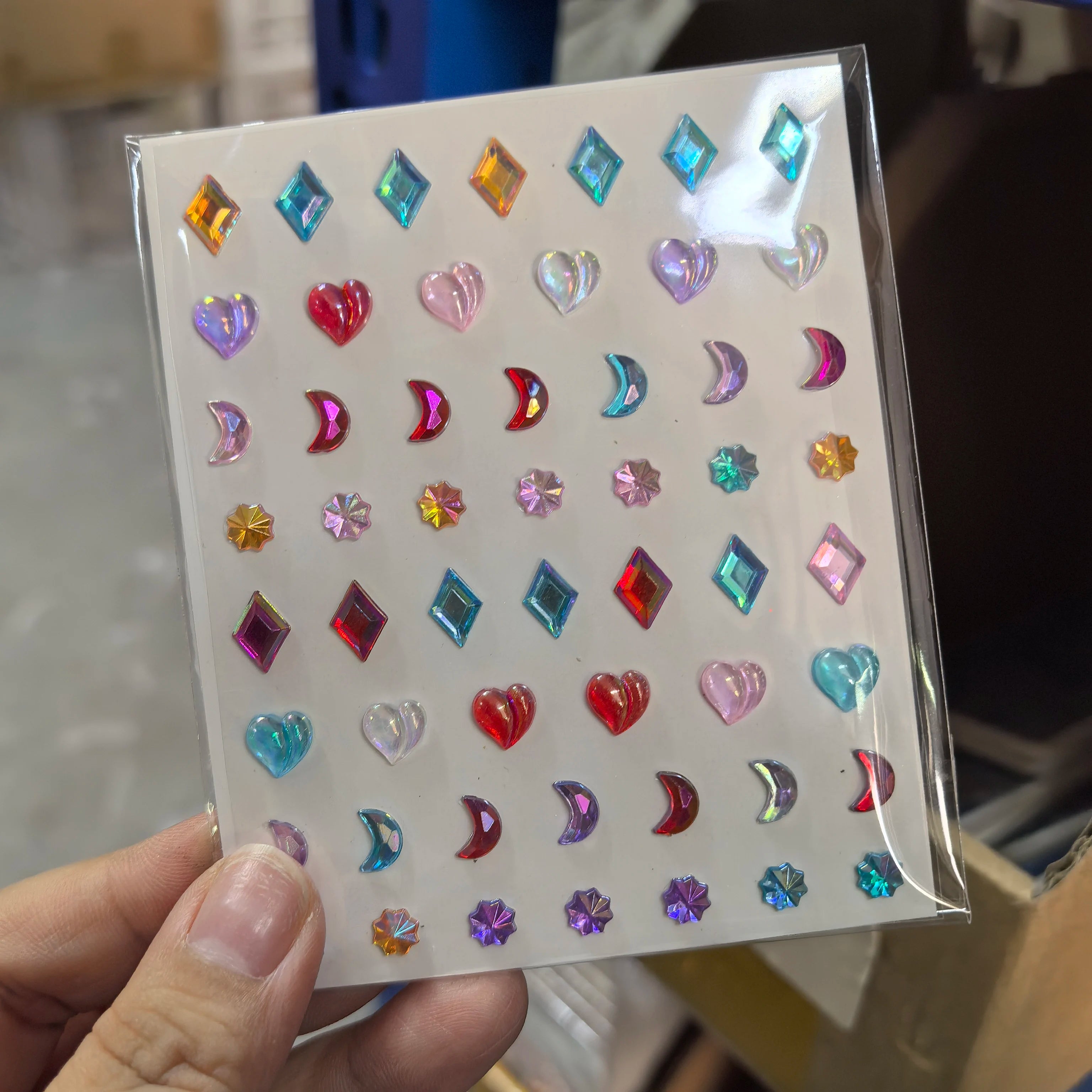 1pcs Laser Sparkle Stars Diamond/Pearls Face Gems Stickers Heart Moon Shape Rhinestones for Eyes/Face Stickers Temporary Tattoos