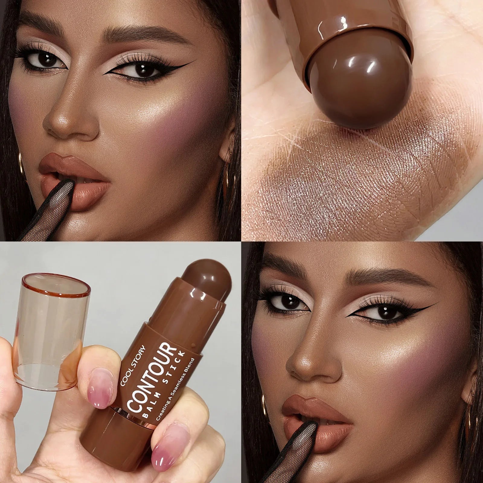 Face Contour Bronzer Stick Face Brighten Highlighter Bar Shimmer Highlighter Blush Stick Nose Shadow Pen Makeup Tool Cosmetics