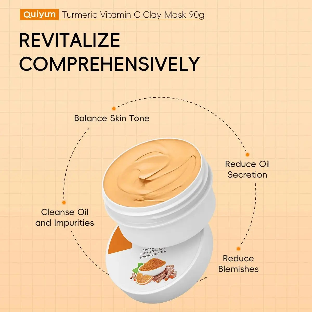 Turmeric Vitamin C Mud Mask Pore Cleansing & Brightening how-to-use steps