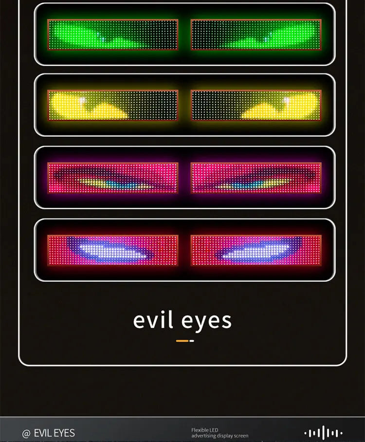 New APP LED Truck Car Devil Eye Light For Board Windshield Remote Music Control Custom Text Pattern Lighting 12V 24V Display