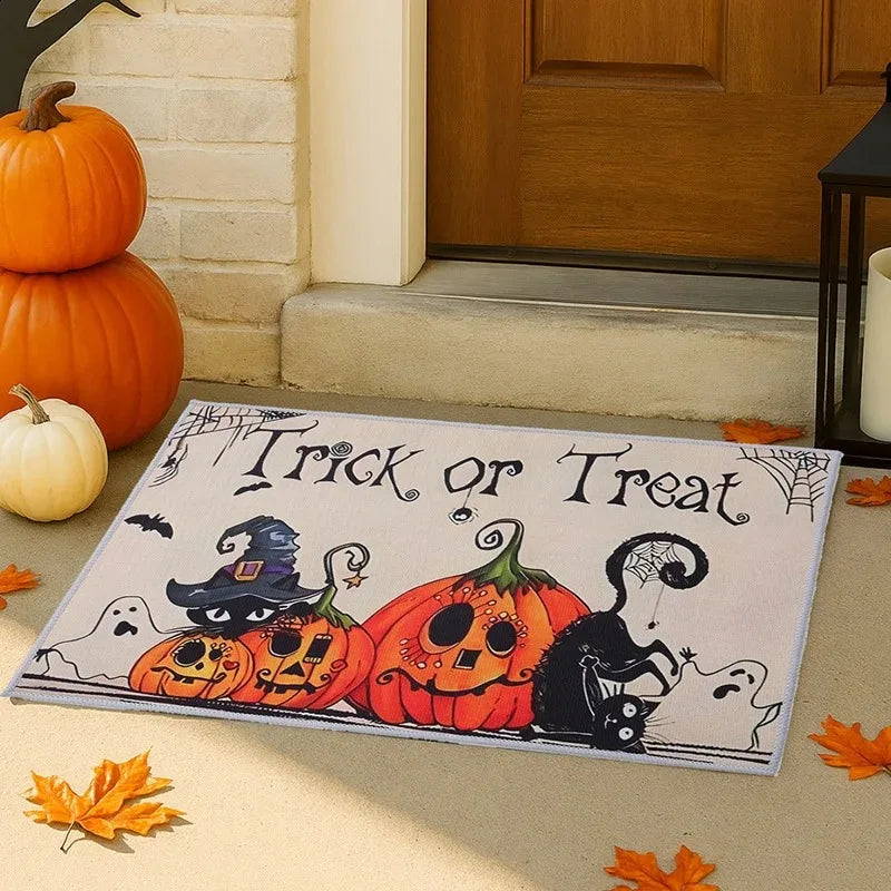 Halloween Pumpkin Doormat Halloween Theme Party Decoration Kids Favor Pumpkin Ghost Doormat Trick or Treat Party Supplies