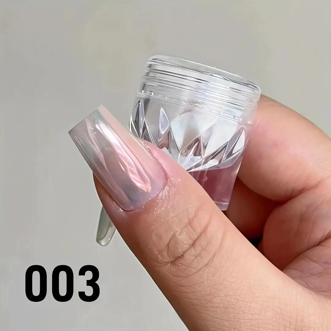 1pc Chrome Nail Powder Ice Transparent Aurora High Gloss Pearl Rainbow Color Powder Metal Pigment Nail Art Creation