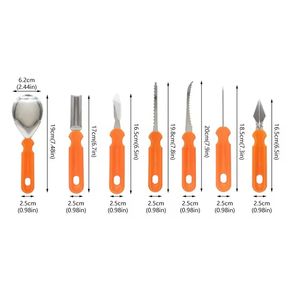 7Pcs Halloween Pumpkin Carving Set Tools Pumpkin Carving Knife Adults Pumpkin Cutting Supplies Engraving Kitchen Cutting Tools