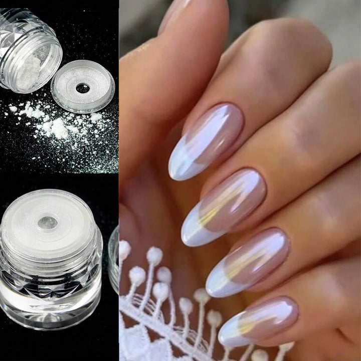 1pc Chrome Nail Powder Ice Transparent Aurora High Gloss Pearl Rainbow Color Powder Metal Pigment Nail Art Creation