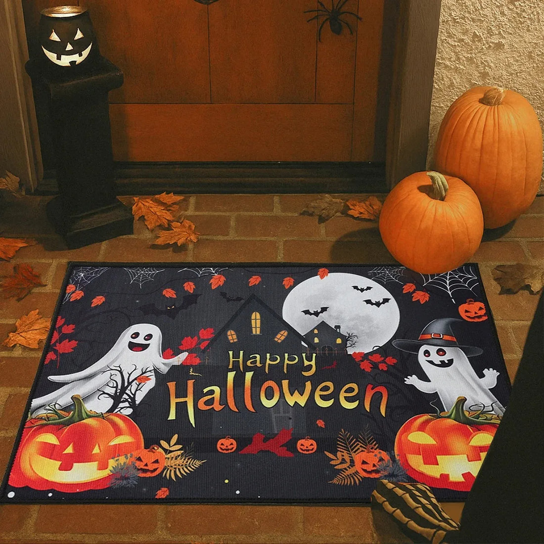 Halloween Pumpkin Doormat Halloween Theme Party Decoration Kids Favor Pumpkin Ghost Doormat Trick or Treat Party Supplies