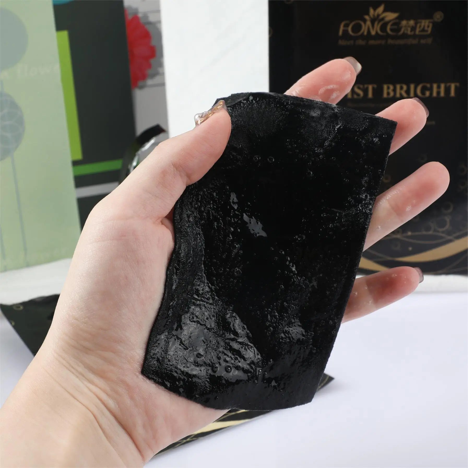 FONCE Black Sea Salt Bubble Mask Deep Cleansing how-to-use steps