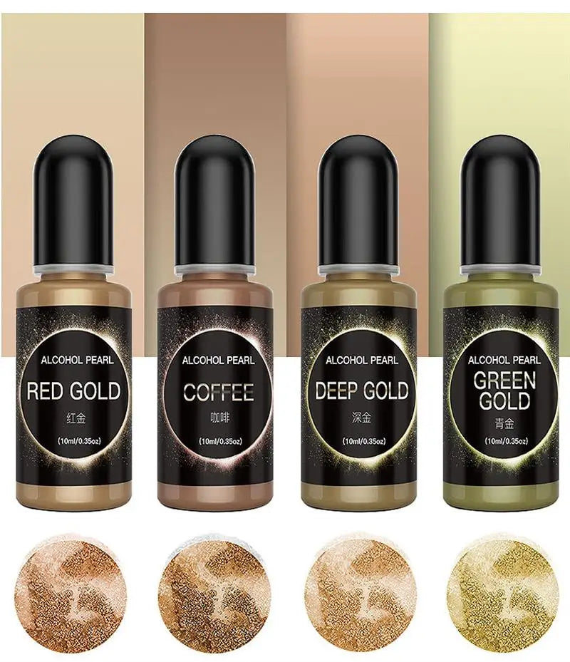 10ml Metallic Pearlescence Pigment Alcohol Liquid Art Ink Alcohol Diffusion DIY Resin Mold Colorant Dye Jewelry Making Supplies