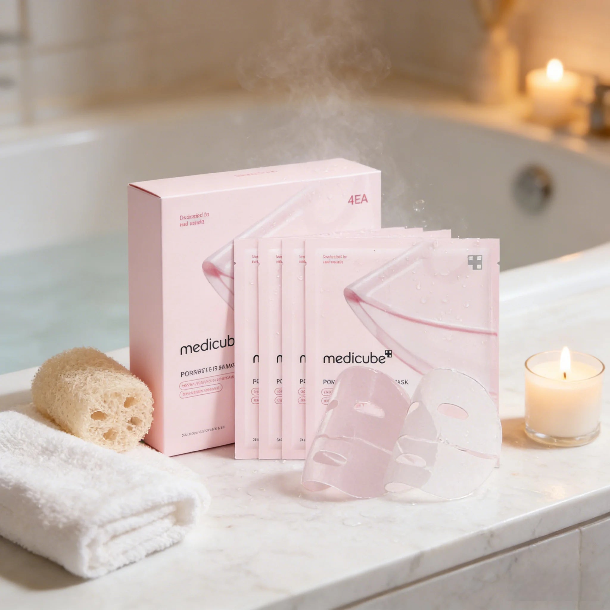 Medicube PDRN Pink Collagen Jelly Gel Mask a single mask unfolded