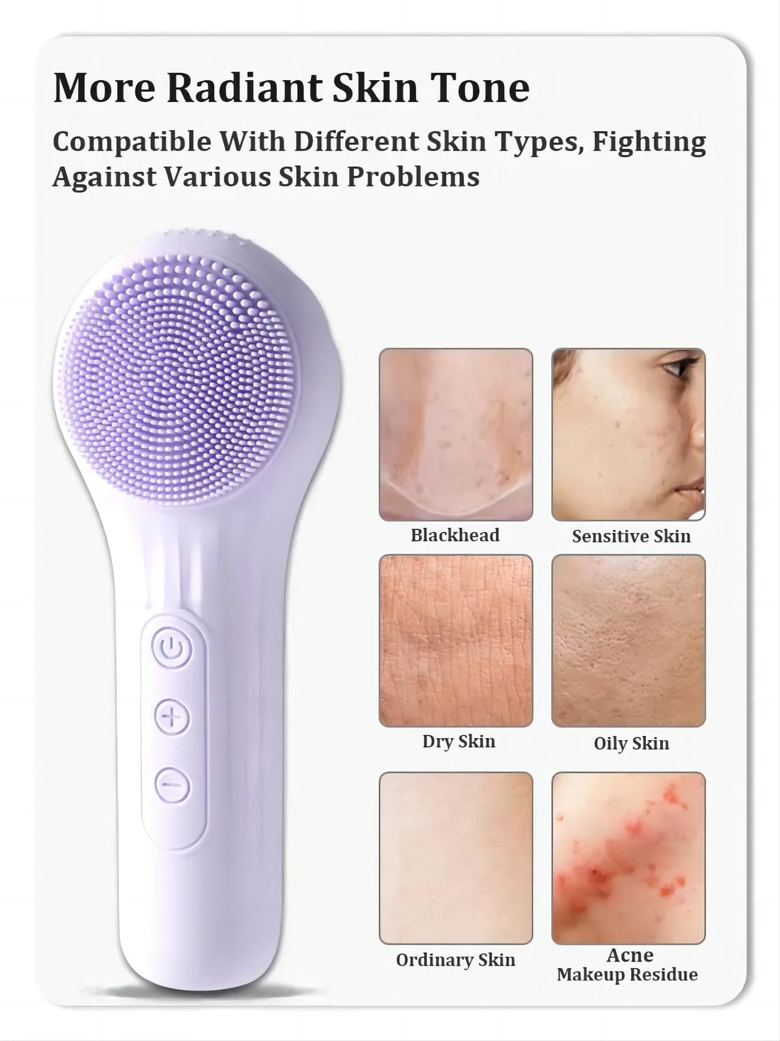 Silicone Electric Face Cleansing Brush Waterproof