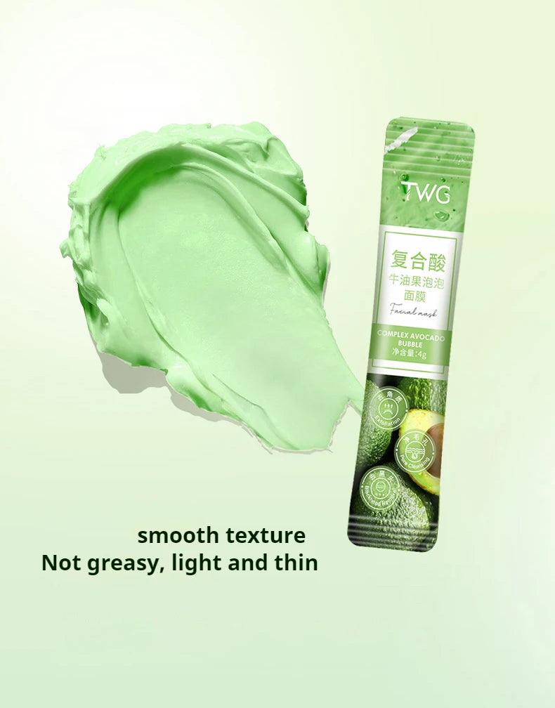 Avocado Bubble Facial Mask Set Deep Cleansing 12pcs